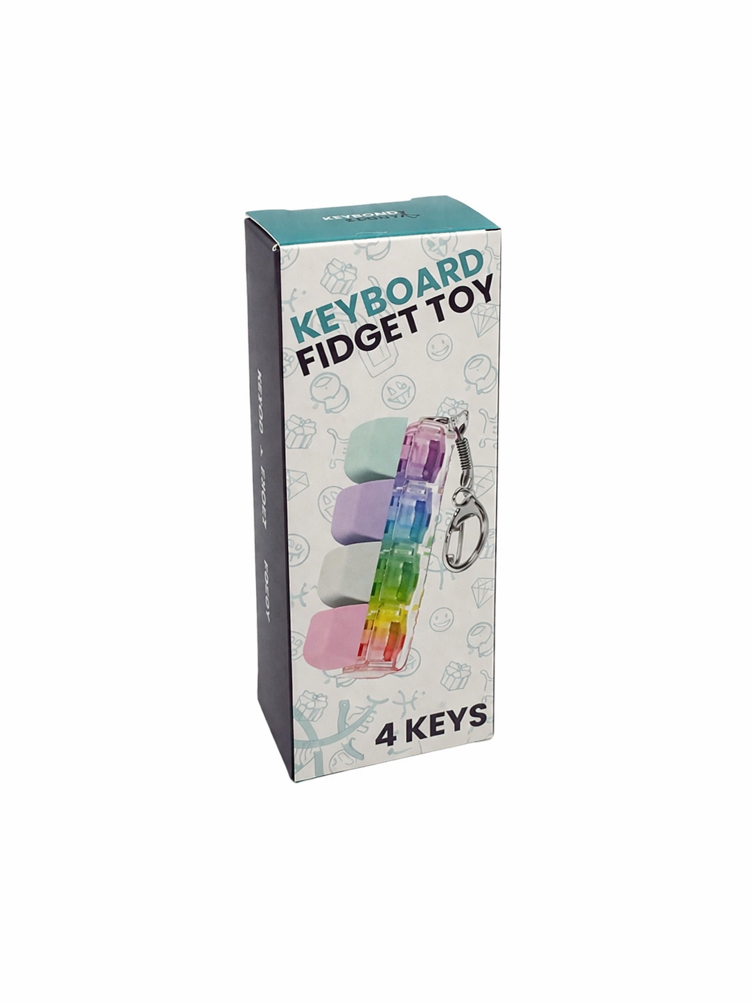Keyboard Fidget Toy met LED en Sleutelhanger - Met 4 Knoppen - Pastel kleuren - Afbeelding 2