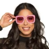 2 Partybrillen - Roze & Zwart - Festivalbril - Afbeelding 3