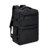 Zwarte polyester rugzak - Met zijvakken en laptopvak - 30 x 46 cm - Afbeelding 3