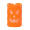 LED decoratie kaars pompoen - Halloween -10 x 6 cm