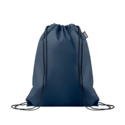 Blauwe RPET gymtas - Sporttas rugzak met trekkoorden 33,5 x 42 cm