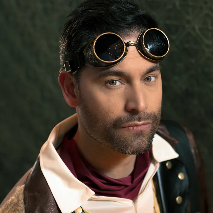 Steampunk bril - met elastiek - koper - Afbeelding 4