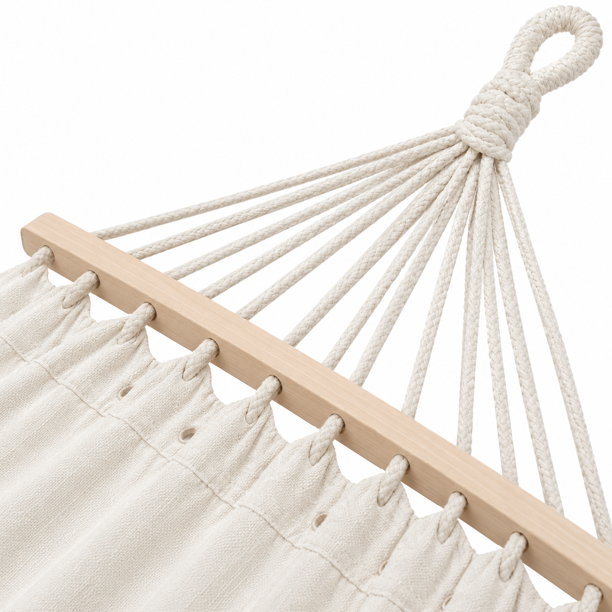 Hangmat Canvas - 190 x 80 cm - Inclusief Opbergzak - Wit - Afbeelding 2