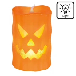 Alternative view of LED decoratie kaars pompoen - Halloween -10 x 6 cm