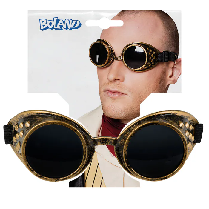 Steampunk bril - met elastiek - koper - Afbeelding 3
