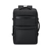 Zwarte polyester rugzak - Met zijvakken en laptopvak - 30 x 46 cm - Afbeelding 2